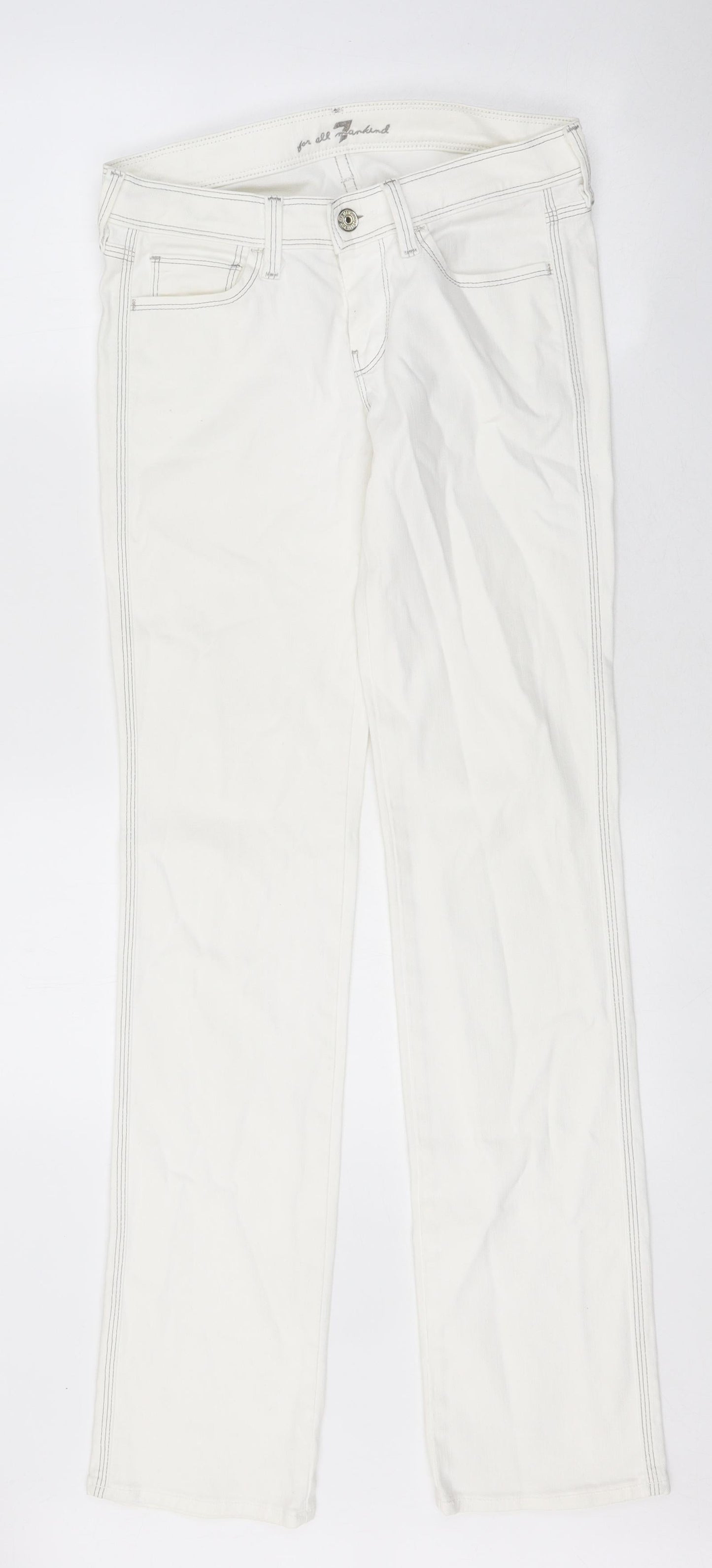 Womens UK Size 30 in Preworn Regular Fit Skinny White Jeans