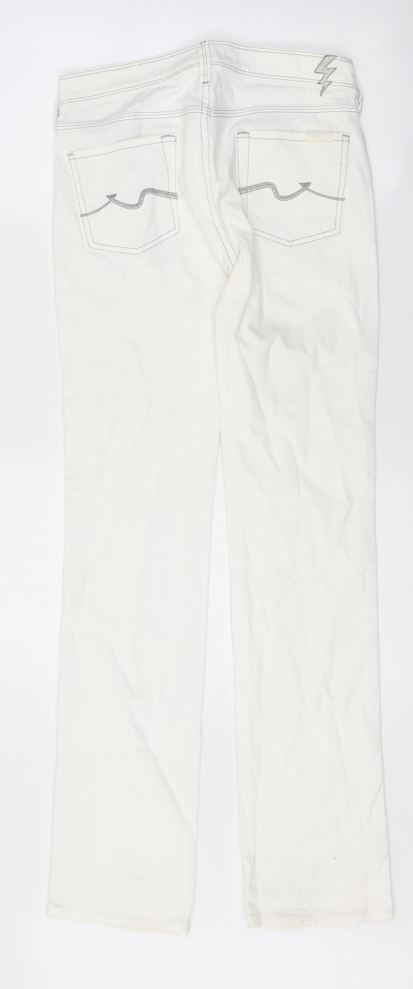 Womens UK Size 30 in Preworn Regular Fit Skinny White Jeans