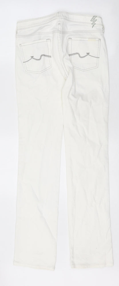 Womens UK Size 30 in Preworn Regular Fit Skinny White Jeans