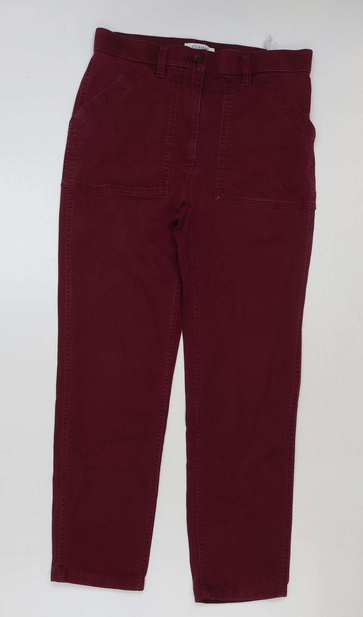 Womens UK Size 10 Marks and Spencer Slim Fit  Red Trousers