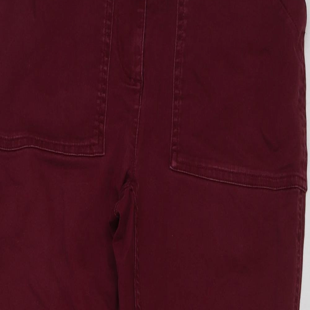 Womens UK Size 10 Marks and Spencer Slim Fit  Red Trousers