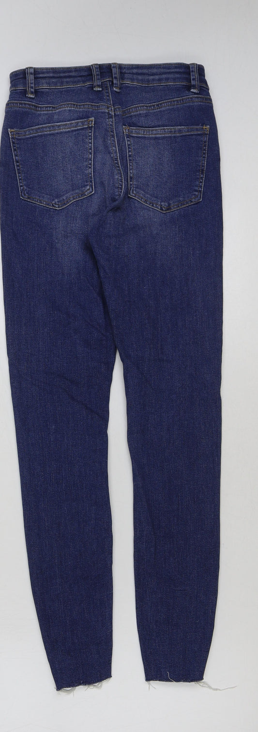 Denim & Co. Womens Blue Cotton Skinny Jeans Size 6 L28 in Regular Button