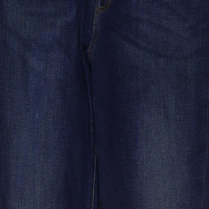 Lee Mens Blue Cotton Straight Jeans Size 32 in L33 in Regular Button