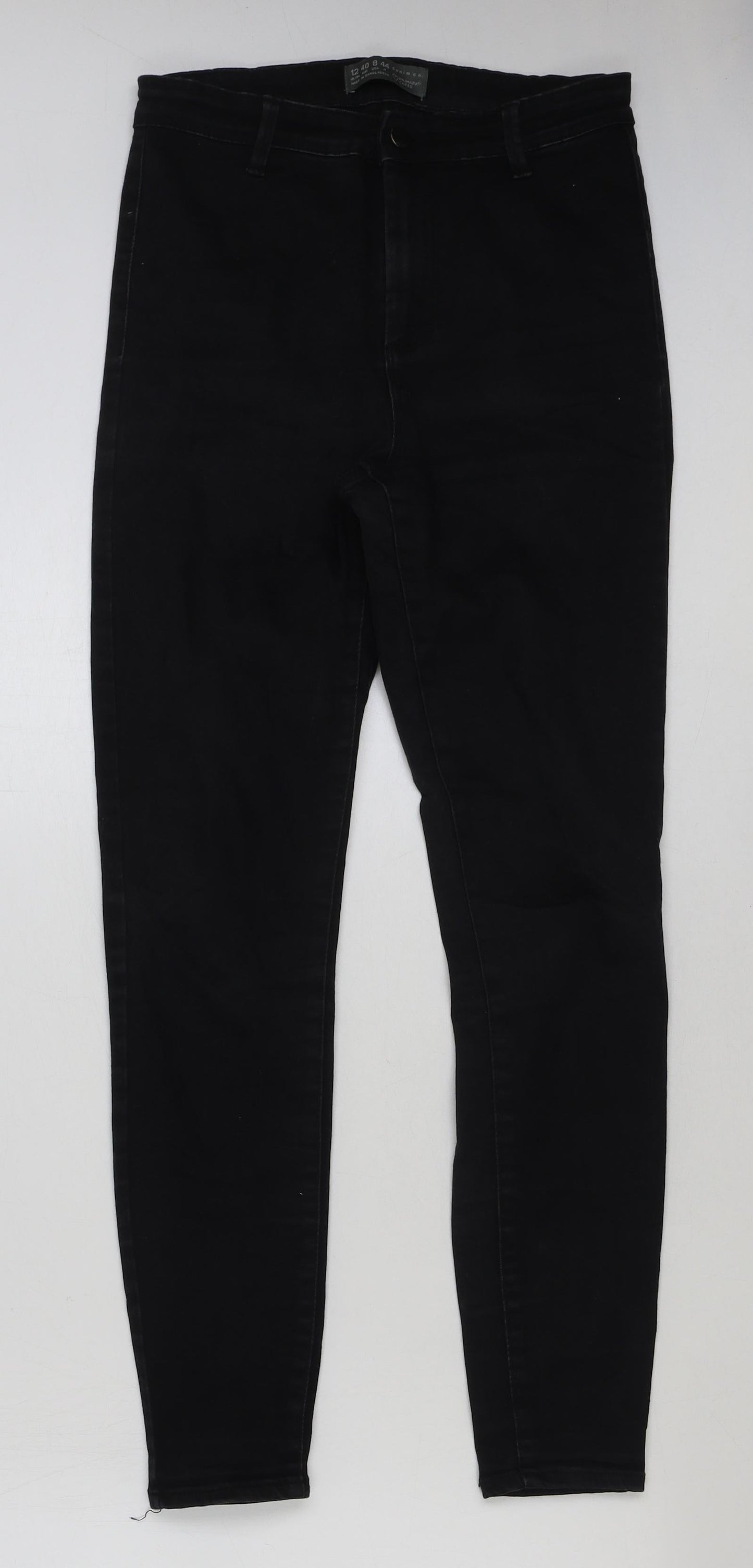 Denim & Co. Womens Black Cotton Skinny Jeans Size 12 L29 in Regular Button