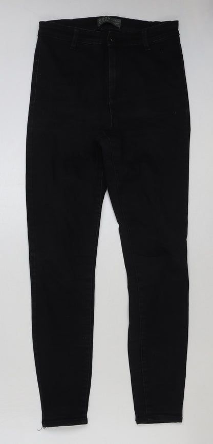 Denim & Co. Womens Black Cotton Skinny Jeans Size 12 L29 in Regular Button