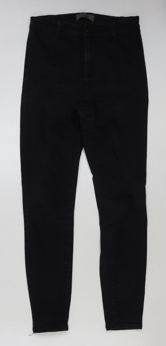 Denim & Co. Womens Black Cotton Skinny Jeans Size 12 L29 in Regular Button