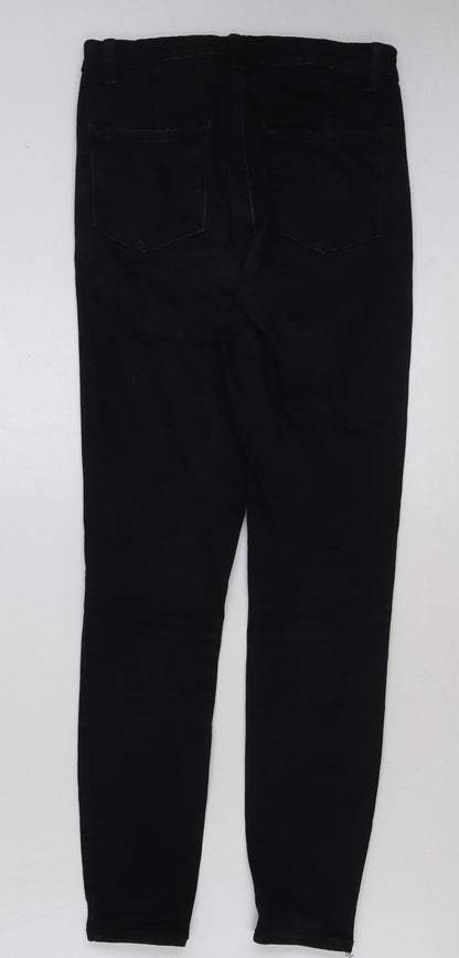 Denim & Co. Womens Black Cotton Skinny Jeans Size 12 L29 in Regular Button