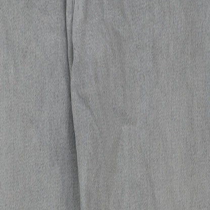 Marks and Spencer Womens Blue Cotton Straight Jeans Size 34 in L31 in Regular Button