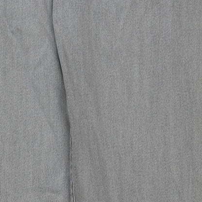 Marks and Spencer Womens Blue Cotton Straight Jeans Size 34 in L31 in Regular Button