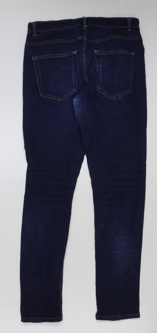 NEXT Mens Blue Cotton Skinny Jeans Size 30 in L31 in Regular Button