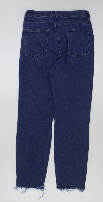 ASOS Womens Blue Cotton Mom Jeans Size 28 in L30 in Regular Button
