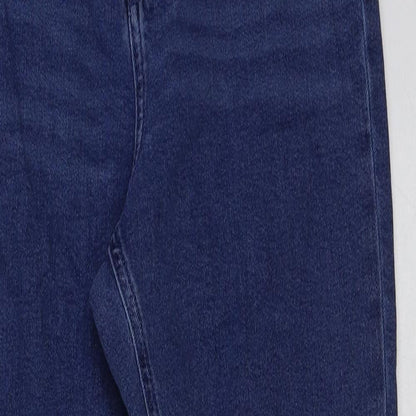ASOS Womens Blue Cotton Mom Jeans Size 28 in L30 in Regular Button