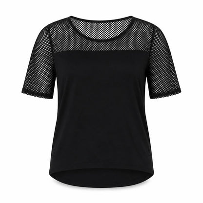 Blak Womens Black Polyester Basic T-Shirt Size S Round Neck - Cut Out