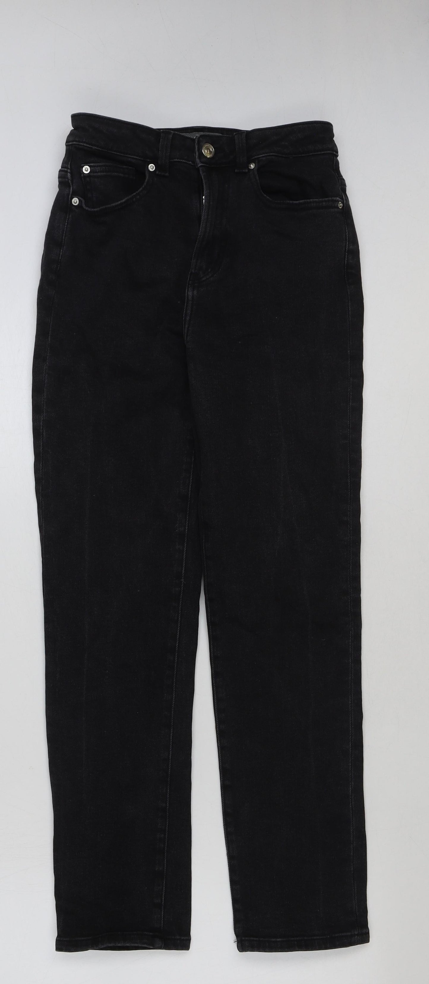 Denim & Co. Womens Black Cotton Skinny Jeans Size 8 L28 in Regular Button