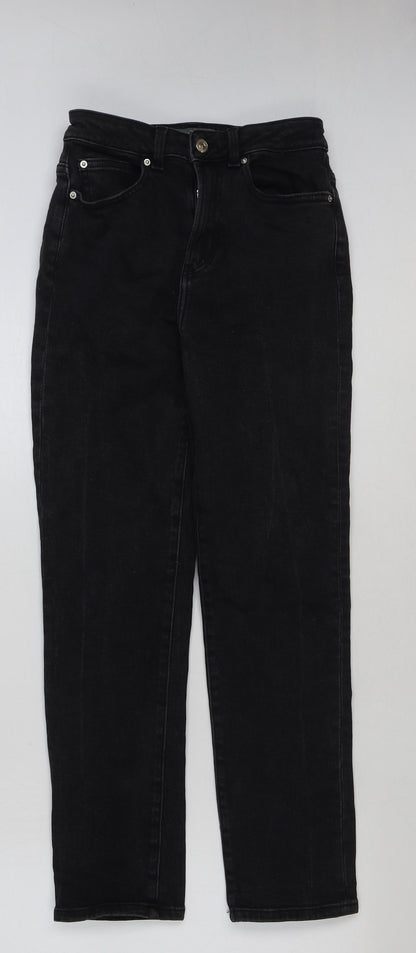 Denim & Co. Womens Black Cotton Skinny Jeans Size 8 L28 in Regular Button