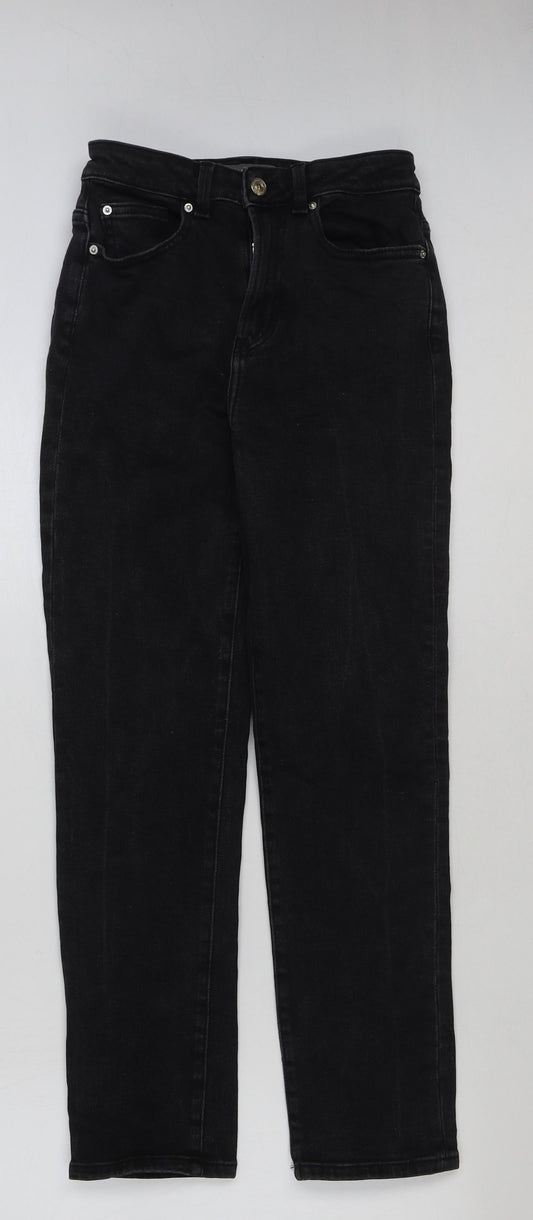 Denim & Co. Womens Black Cotton Skinny Jeans Size 8 L28 in Regular Button