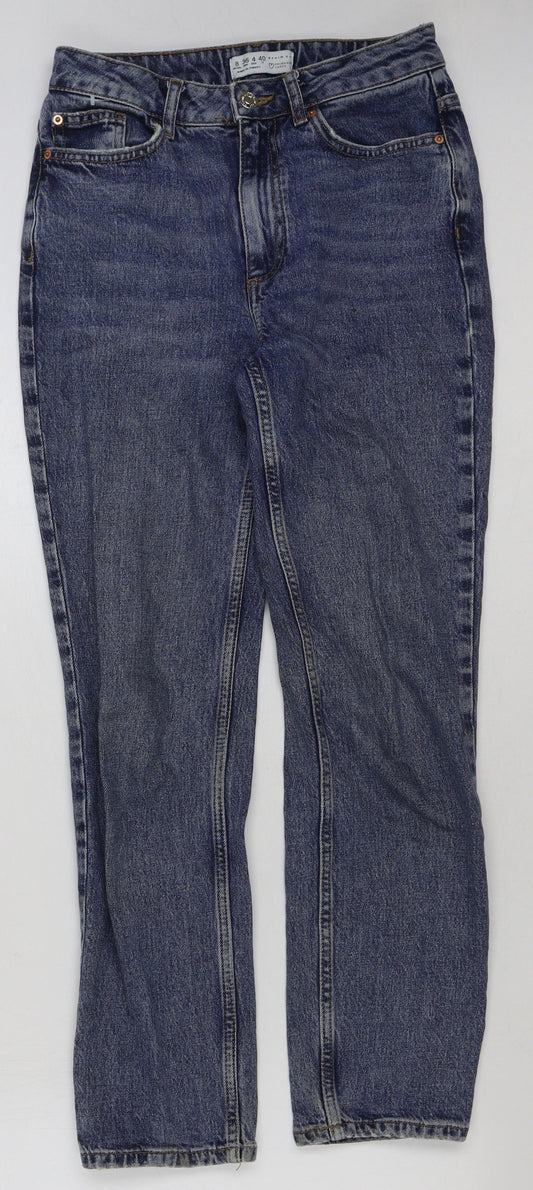 Denim & Co. Womens Blue Cotton Mom Jeans Size 8 L28 in Regular Button