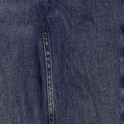 Denim & Co. Womens Blue Cotton Mom Jeans Size 8 L28 in Regular Button