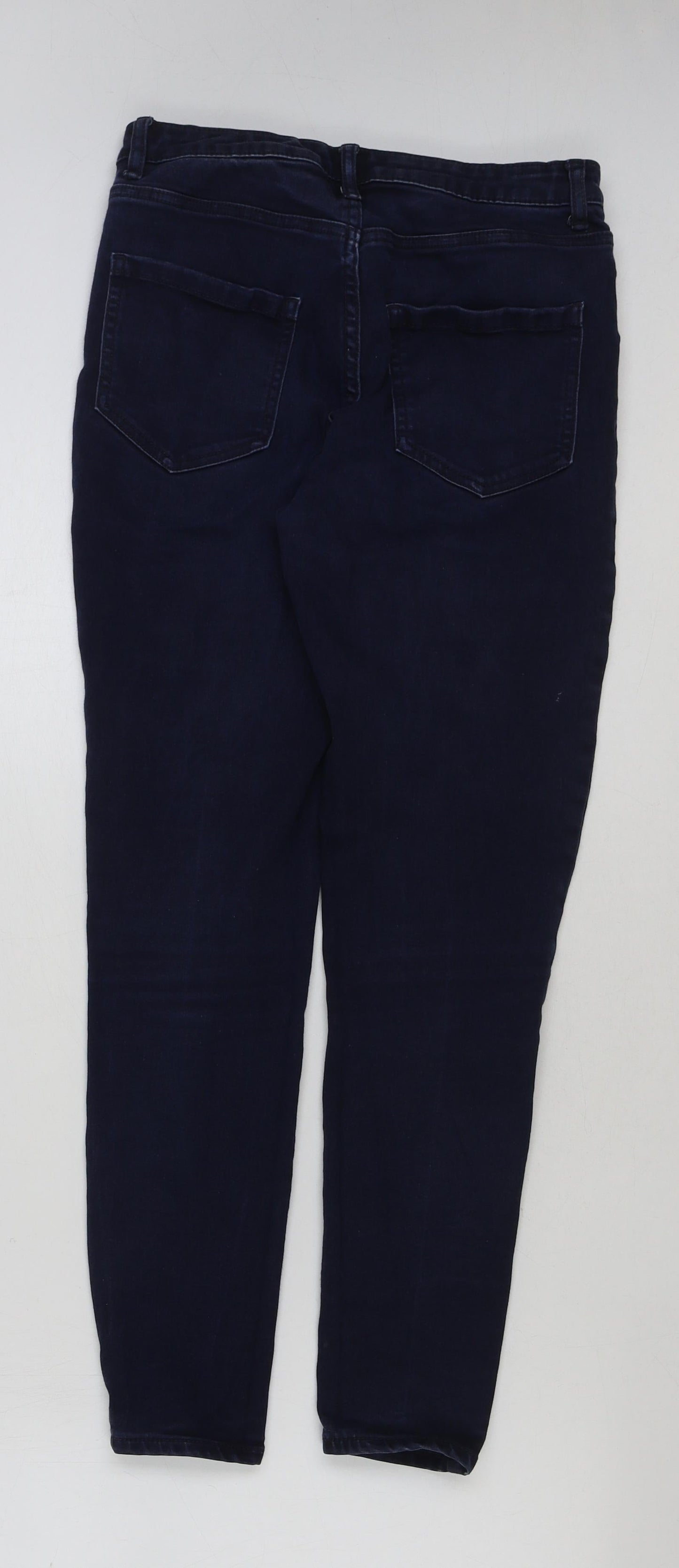 avenue denim Womens Blue Cotton Skinny Jeans Size 10 L27 in Regular Button