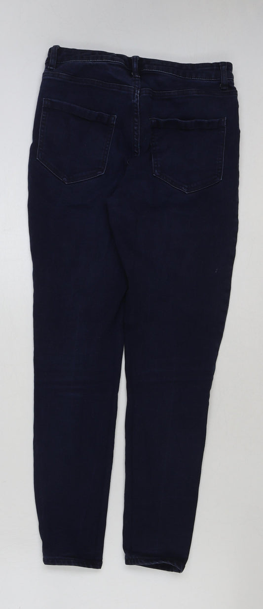 avenue denim Womens Blue Cotton Skinny Jeans Size 10 L27 in Regular Button