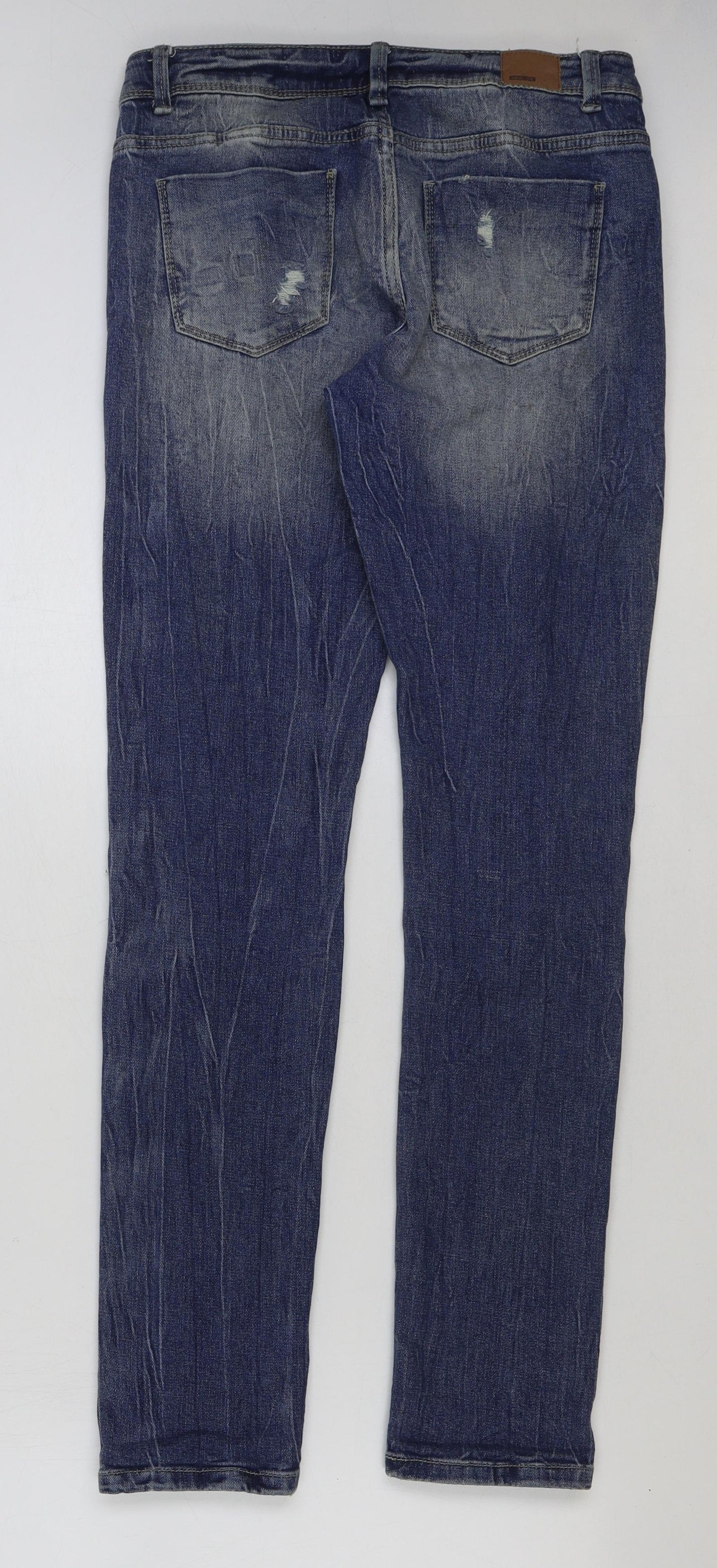 Denim & Co. Womens Blue Cotton Skinny Jeans Size 6 L31 in Regular Button