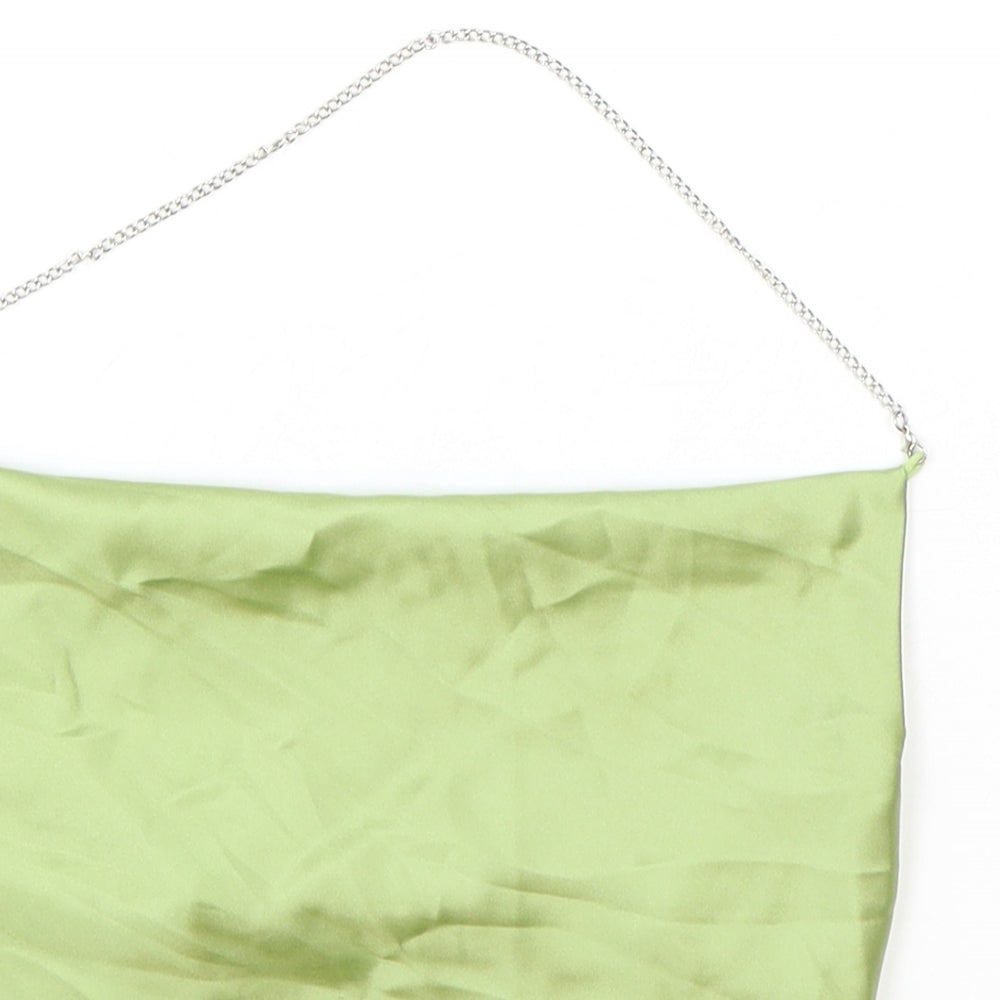 SheIn Womens Green Polyester Cropped Blouse Size S Cowl Neck - Chain