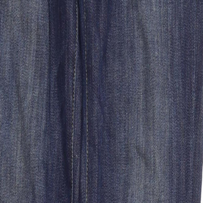 7 Womens Blue Cotton Straight Jeans Size 29 L30.5 in Regular Zip