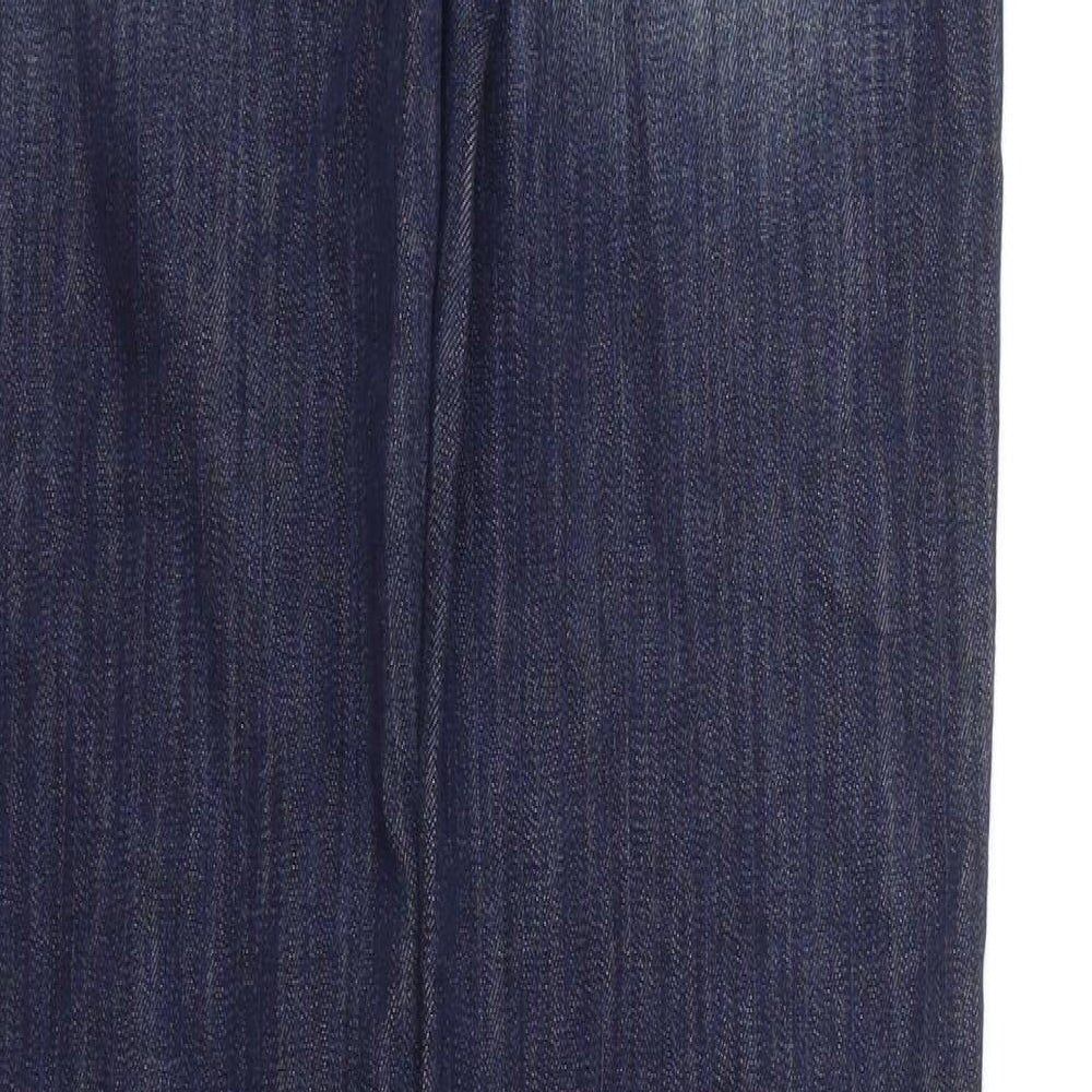 7 Womens Blue Cotton Straight Jeans Size 29 L30.5 in Regular Zip