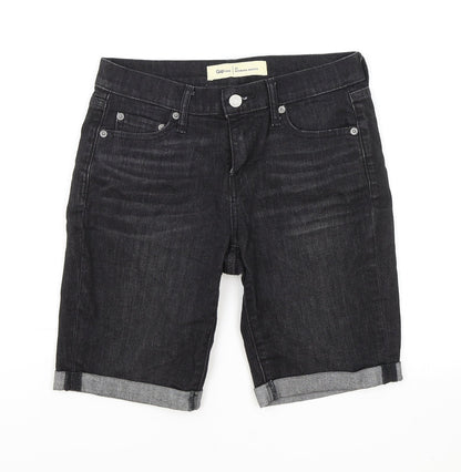 Gap Womens Black Cotton Bermuda Shorts Size 25 in L8 in Regular Zip