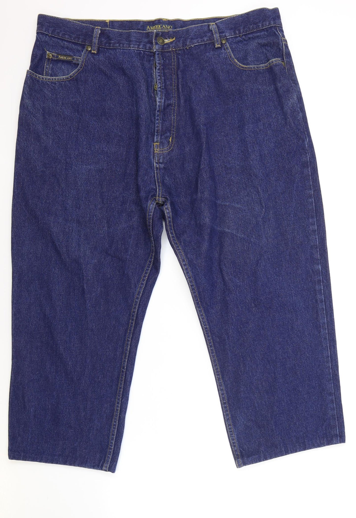 Americano Mens Blue Cotton Cropped Jeans Size 42 in L23 in Regular Button