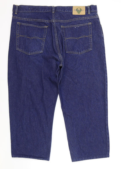Americano Mens Blue Cotton Cropped Jeans Size 42 in L23 in Regular Button