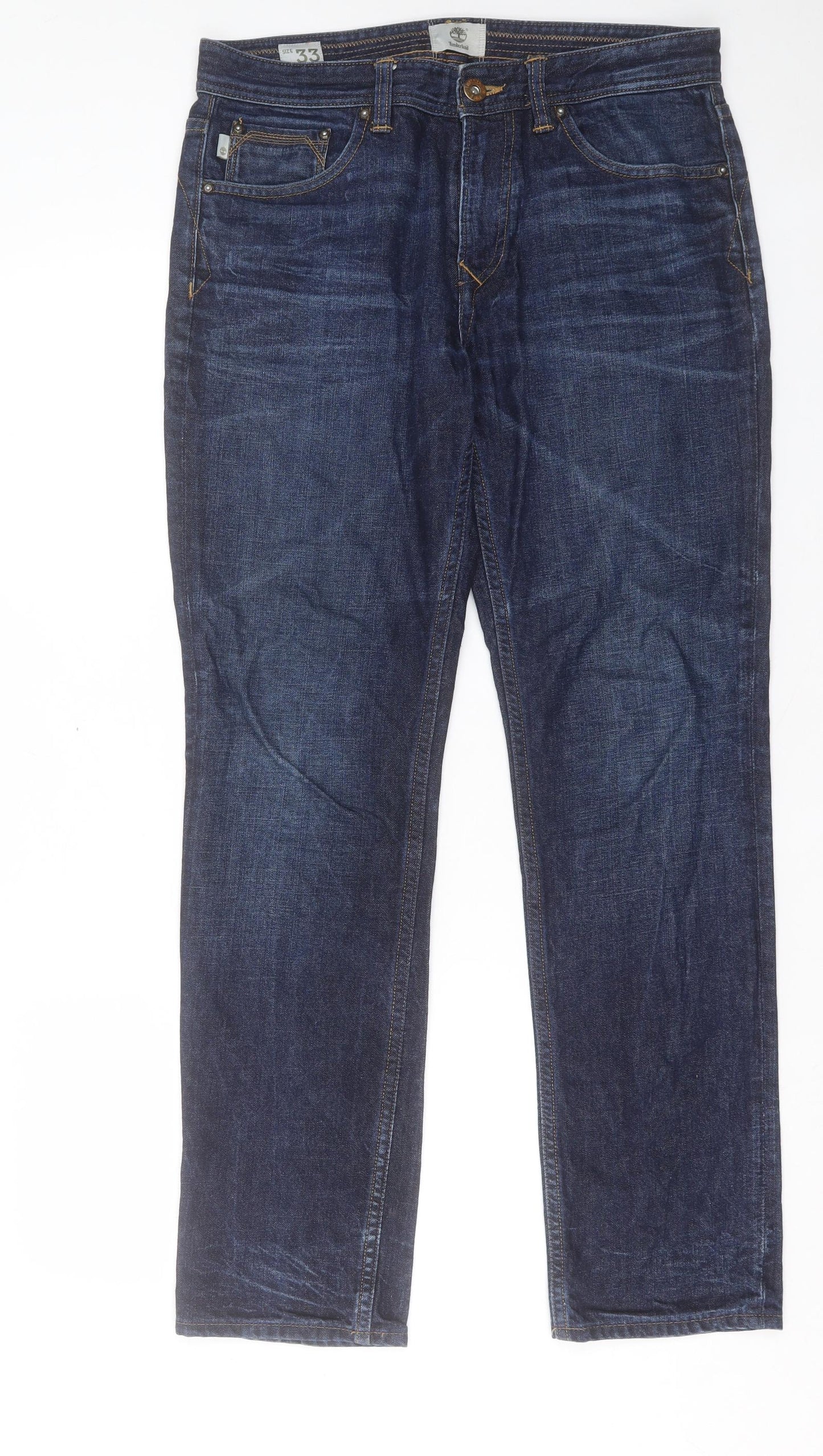 Mens UK Size 33 in Timberland Regular Fit Straight Blue Jeans