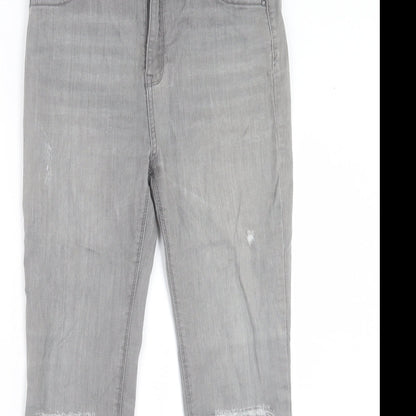 Pull&Bear Womens Grey Cotton Skinny Jeans Size 12 L26 in Regular Button