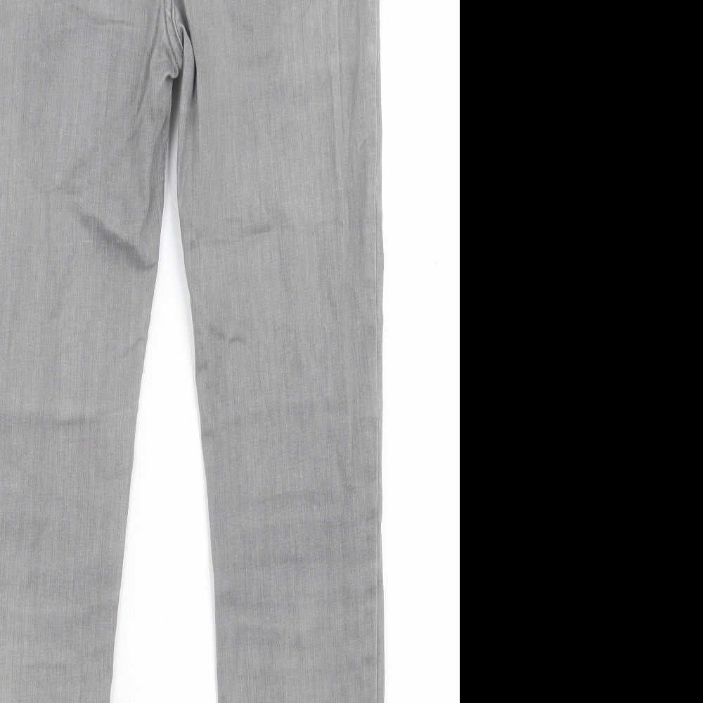 Pull&Bear Womens Grey Cotton Skinny Jeans Size 12 L26 in Regular Button