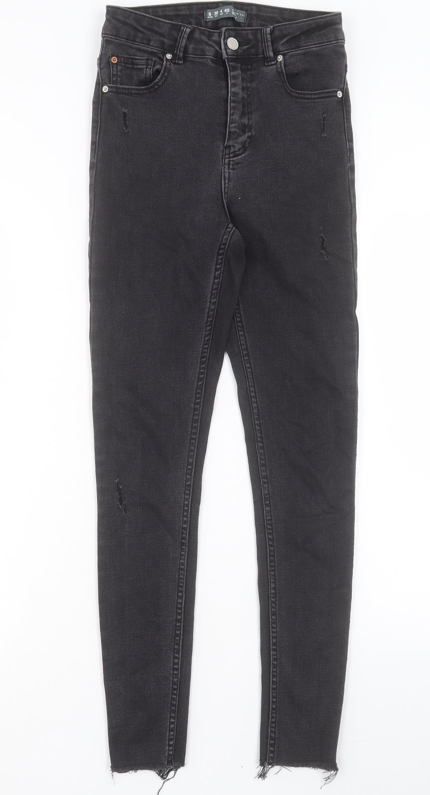 Denim & Co. Womens Black Cotton Skinny Jeans Size 8 L27 in Regular Button