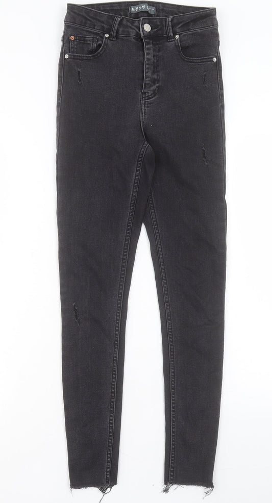 Denim & Co. Womens Black Cotton Skinny Jeans Size 8 L27 in Regular Button