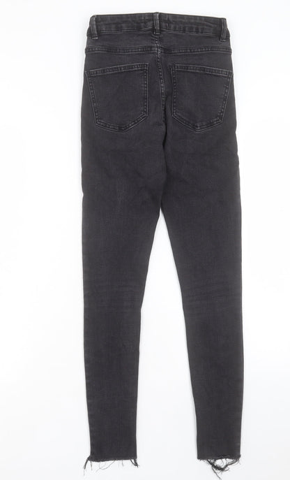 Denim & Co. Womens Black Cotton Skinny Jeans Size 8 L27 in Regular Button