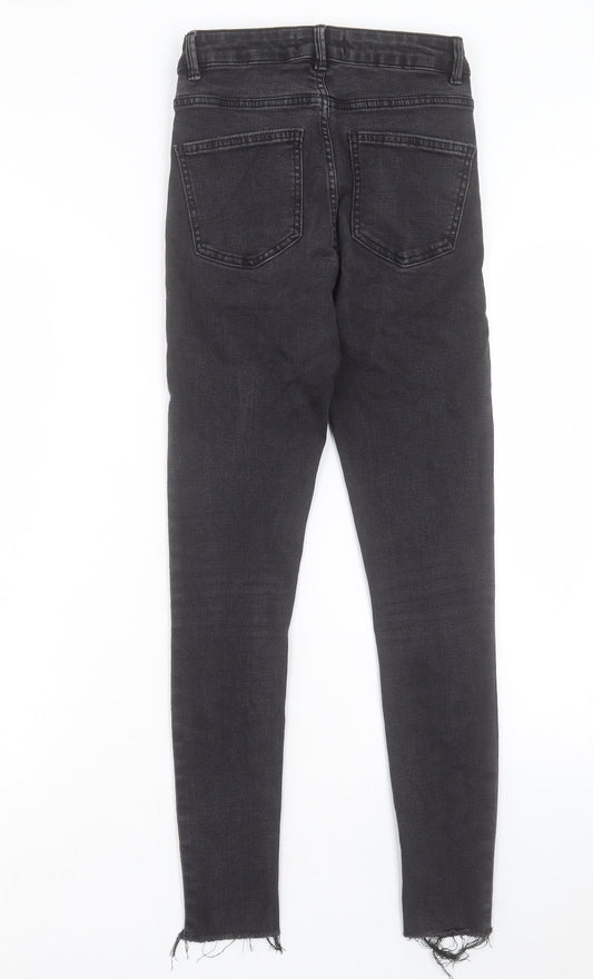 Denim & Co. Womens Black Cotton Skinny Jeans Size 8 L27 in Regular Button