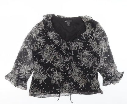 Womens UK Size XL Anne Carson Black Basic Blouse