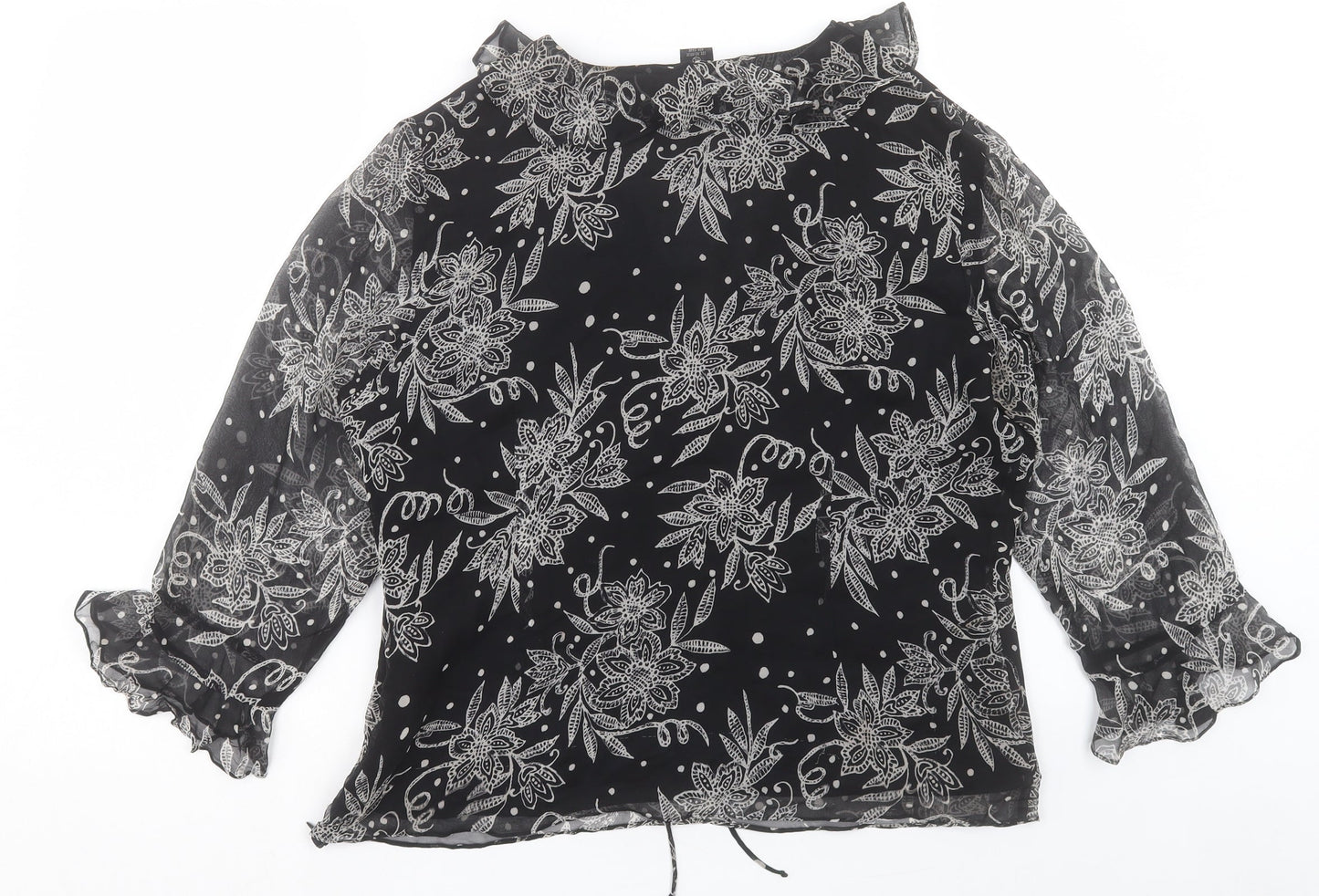 Womens UK Size XL Anne Carson Black Basic Blouse