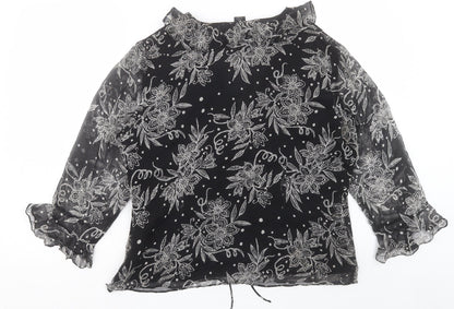 Womens UK Size XL Anne Carson Black Basic Blouse