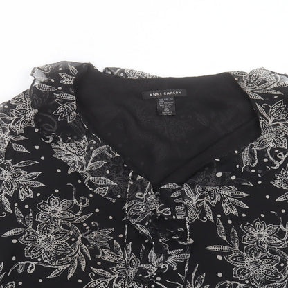 Womens UK Size XL Anne Carson Black Basic Blouse