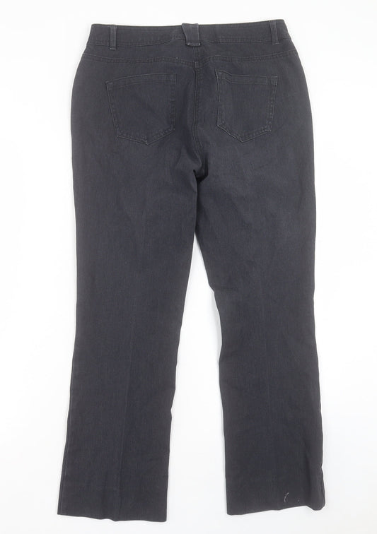 Maine Womens Black Cotton Straight Jeans Size 10 L26 in Regular Button