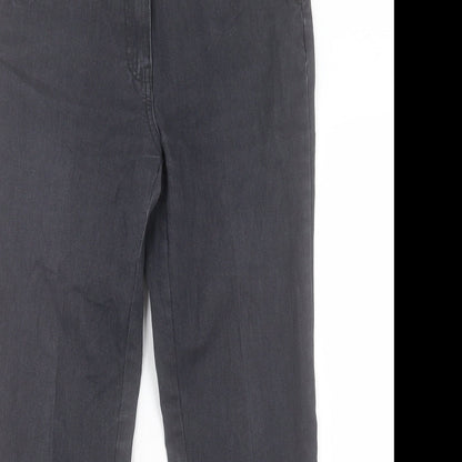 Maine Womens Black Cotton Straight Jeans Size 10 L26 in Regular Button