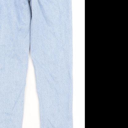 Denim & Co. Womens Blue Cotton Straight Jeans Size 4 L29 in Regular Button