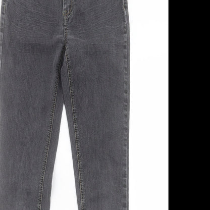 M&Co Girls Black Cotton Skinny Jeans Size 13 Years Regular Button