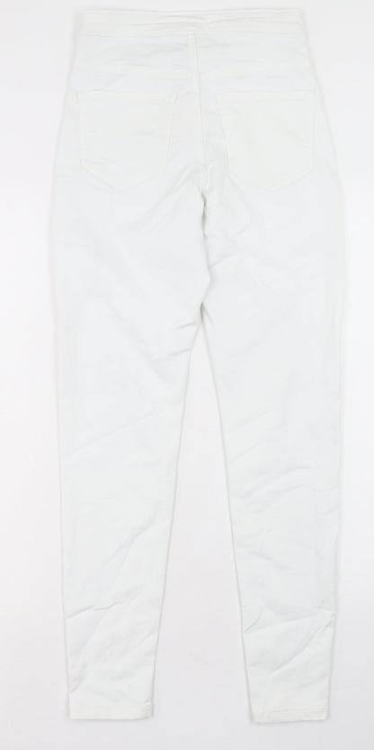 Womens UK Size 8 Marks and Spencer Regular Fit Skinny White Jeans