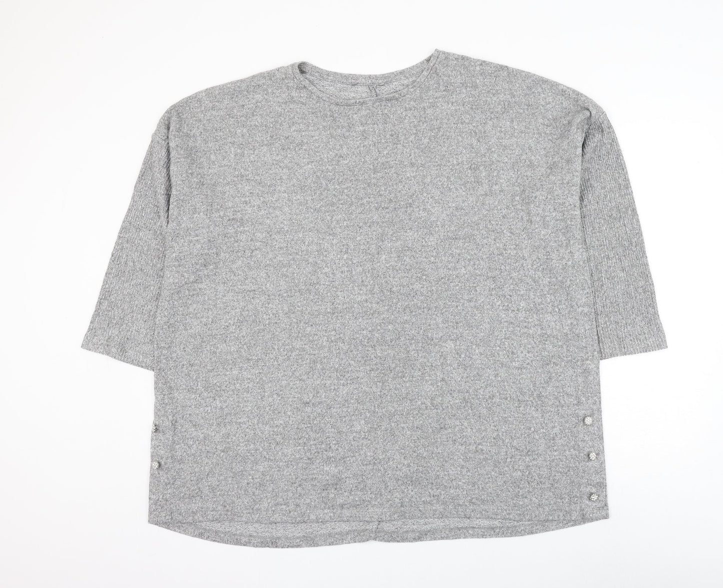 George Womens Grey Round Neck Viscose Pullover Jumper Size XL