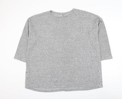George Womens Grey Round Neck Viscose Pullover Jumper Size XL