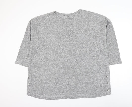 George Womens Grey Round Neck Viscose Pullover Jumper Size XL
